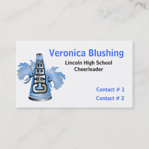 Blaues Cheerleader-Geschäft/Telefonkarte Telefonnummerkarte