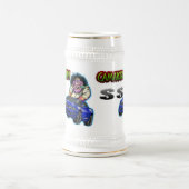 Blaues Chevy Camaro SS Stein - Weiß/Gold Bierglas (Mittel)