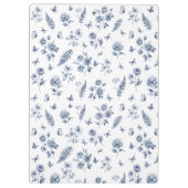 Blaues Chineseries-Muster Französische Toile de Jo Klemmbrett (Rückseite)