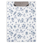 Blaues Chineseries-Muster Französische Toile de Jo Klemmbrett (Vorderseite)