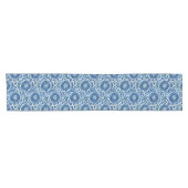 Blaues chinesisches Blumenmuster Kurzer Tischläufer (Horizontal)