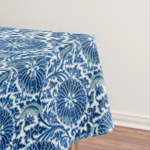 Blaues chinesisches Blumenmuster Tischdecke
