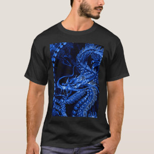 Blaues chinesisches Drache-Kunst-Grafik-T-Shirt T-Shirt