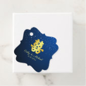 Blaues chinesisches Hochzeitsschneeflocken Geschenkanhänger (Beispiel)