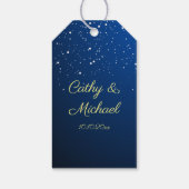 Blaues chinesisches Hochzeitsschneeflocken Geschenkanhänger (Rückseite)