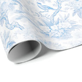 Blaues chinesisches Porzellan-Blumenpapier Geschenkpapier (Rolleneckpunkt)