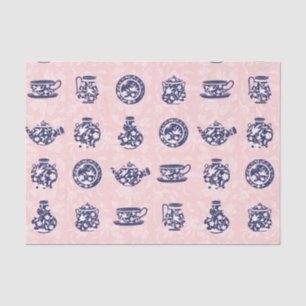 Blaues Chinesisches Porzellangewebe Seidenpapier