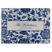 Blaues chinesisches Zierblatt Schneidebrett (Vorderseite)