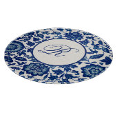 Blaues chinesisches Zierblatt Schneidebrett (Ecke)