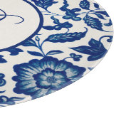 Blaues chinesisches Zierblatt Schneidebrett (Ecke)