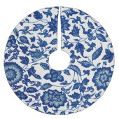 Blaues chinesisches Ziergebirge  Polyester Weihnachtsbaumdecke (Vorderseite)