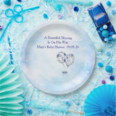 Blaues Chinoiserie-Babyshower-Tischwäsche-Set Pappteller (Party)