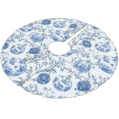 Blaues Chinoiserie-Christmas Polyester Weihnachtsbaumdecke (Schrägansicht)
