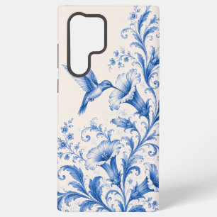 Blaues Chinoiserie-Kolibri-Handyhülle Samsung Galaxy Hülle