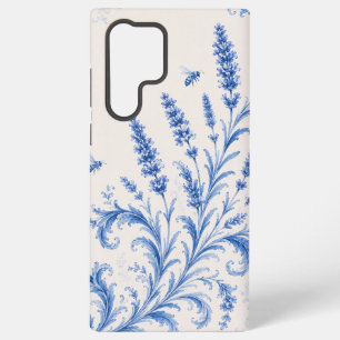 Blaues Chinoiserie-Lavendel-Bienen-Handyhülle Samsung Galaxy Hülle