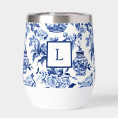 Blaues Chinoiserie-Monogramm  (Rückseite)
