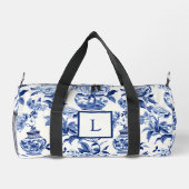 Blaues Chinoiserie-Monogramm Duffle Bag (Rückseite)