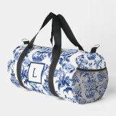 Blaues Chinoiserie-Monogramm Duffle Bag (Rechte Ecke)