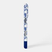 Blaues Chinoiserie-Monogramm-Name iPhone Hülle (Rechte Seite)