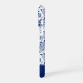 Blaues Chinoiserie-Monogramm-Name iPhone Hülle (Linke Seite)