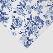 Blaues Chinoiserie-Monogramm Seidenpapier (Ausschnitt)
