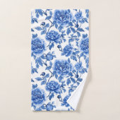 Blaues Chinoiserie-Muster Badhandtuch Set (Handtuch)