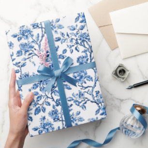 Blaues Chinoiserie-Muster Geschenkpapier