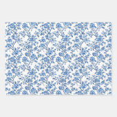 Blaues Chinoiserie-Muster Geschenkpapier Set (Vorderseite 2)