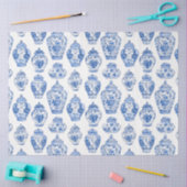 Blaues Chinoiserie-Muster Seidenpapier (Basteln)