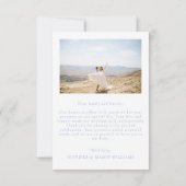 Blaues Chinoiserie Porzellan Blumenzwiebeln Hochze Dankeskarte (Rückseite)