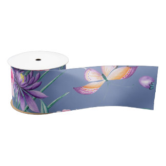 Blaues Chinoiserie-Satin-Band Satinband