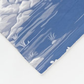 Blaues Chinoiserie-Toile-Muster Fleecedecke (Ecke)