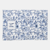 Blaues Chinoiserie-Toile-Muster Geschirrtuch (Horizontal)
