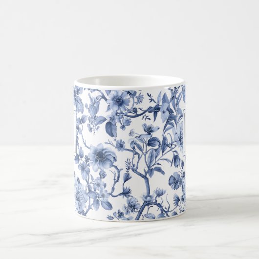 Blaues Chinoiserie-Toile-Muster Kaffeetasse (Mittel)