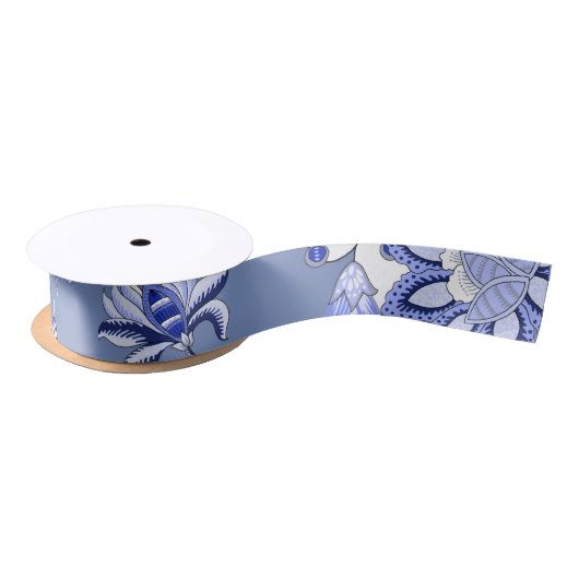 Blaues Chintz-Satin-Band Satinband (Spule)