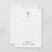 Blaues Christliches Cross-Memorial Dankeskarte (Rückseite)