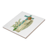 Blaues Christliches Kreuz Fliese (Seite)