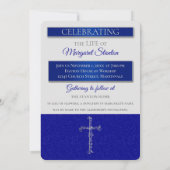 Blaues Christliches Kreuz - Foto des Lebens Einladung (Rückseite)