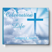 Blaues Christliches Kreuz, Gedenkstätte für weiße  Gästebuch (Vorderseite)