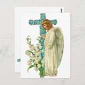 Blaues Christliches Kreuz Postkarte (Vorne/Hinten)