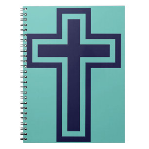 Blaues christliches Kreuz verschiedene Varianten Notizblock