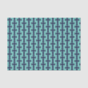 Blaues christliches Kreuz verschiedene Varianten Seidenpapier
