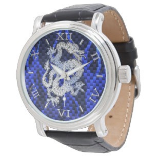 Blaues Chrom mag Armbanduhr