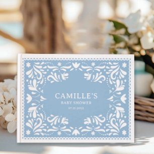 Blaues Cielito Lindo Papel Picado Baby Shower Gästebuch
