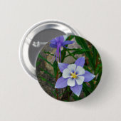 Blaues columbine button (Vorne & Hinten)