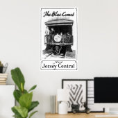 Blaues Comet Train Glossy Poster (Heimbüro)