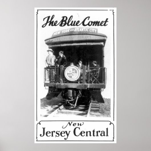 Blaues Comet Train Glossy Poster (Vorne)