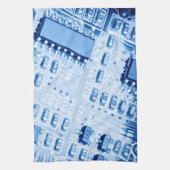 Blaues Computermotherboardmuster Handtuch (Vertikal)