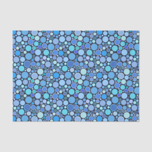 Blaues cooles Blasenmuster Seidenpapier (Vorderseite)