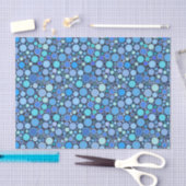 Blaues cooles Blasenmuster Seidenpapier (Handwerk)
